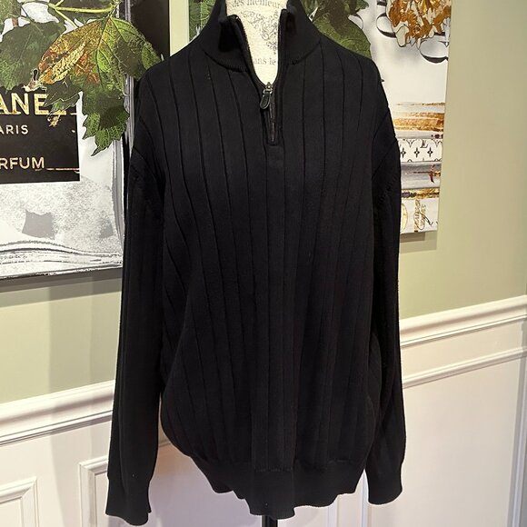 JOS.A.BANK MEN'S 1/4-ZIP PULLOVER SWEATER:PRE-OWNED BLACK or DEEP RED LARGE - Picture 4 of 16